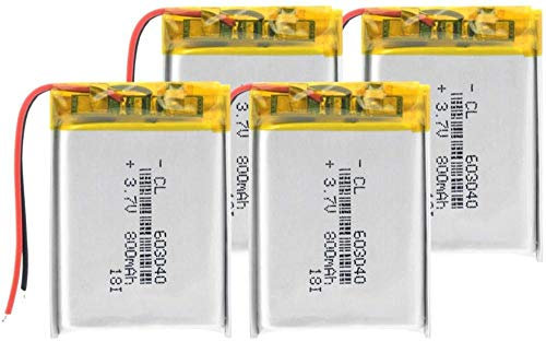 Batteria Agli Ioni Di Polimeri D 3.7 V 800 Mah 603040 Li Batterie Ricaricabili Al Litio Lipo Con Protezione Pcb-4 Pezzi