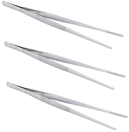 Gadpiparty 3pcs Multifunctional Food Serving Tweezers Heavy Duty BBQ Tongs Fishbone Clip Barbecue Supplies