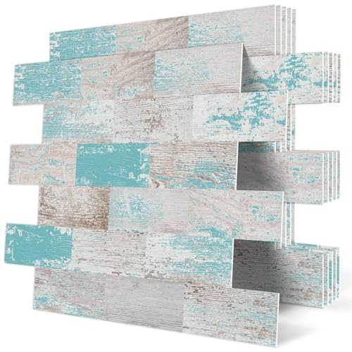 DEWOO 20-Stück Klebefliesen Küchenrückwand Wandpaneele Selbstklebend PVC Fliesen Küche Bad, (34 x 29 cm)