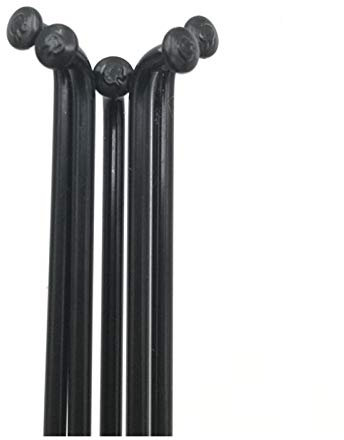 AMEEDA Fahrrad Speichen und Nippel 16 Stück viel 12g 2,6 mm J-Biegung Rundkörper Ed Schwarz Farbe Elektrische Fahrradspeichen Mit Speichen Nippel (Color : 177mm)