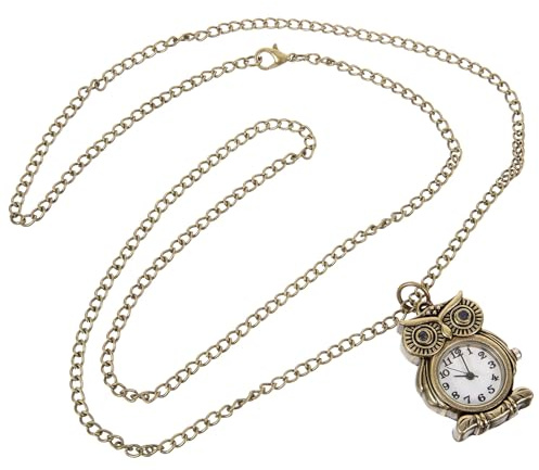 SOIMISS Eulen Taschenuhr aus Metall im Retro Stil für Herren und Junge | Antikes Design, Leichtes Format, für Party und Hochzeit, Dekorativer Blickfang mit Origineller Form