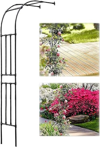 MISKYN Schwarz Rosenbogen Halbbogen Metall Wandrosenbogen Rankhilfe Rosen Torbogen Halb Rankbogen 1 Stück,Schwarz,220 * 240cm