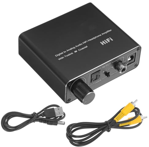 UPKOCH Convertitore audio digitale analogico per TV e audio domestico, adattatore ottico compatto ad analogico, facile da viaggio, qualità del suono, incl. cavo USB e coassiale