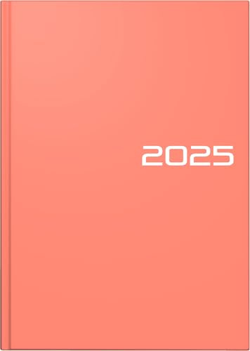 BRUNNEN Buchkalender Modell 795 (2025), 1 Seite = 1 Tag, A5, 352 Seiten, Grafik-Einband, salmon