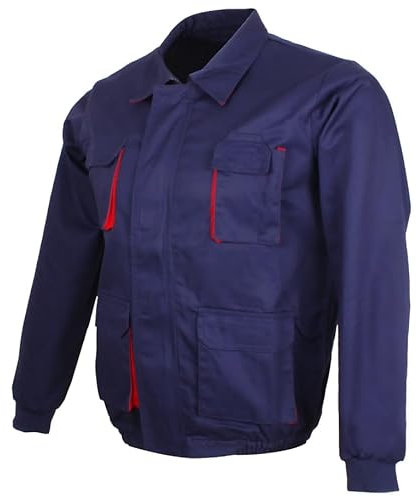 Victory KAIXUAN – CHAQUETA TRABAJO MULTIBOLSILLOS – CHAQUETA UNISEX DE SEGURIDAD TALLER MECÁNICO TÉCNICO – UNIFORME LABORAL INDUSTRIAL – SERIE 884 (52, Azul marino -8)