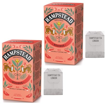 Hampstead® Tea | Tisane Rooibos BIO | Infusion Rooibos Biodynamique Pure - 2 x 20 Filtres (80 Gr) | Rooibos Bio Afrique du Sud