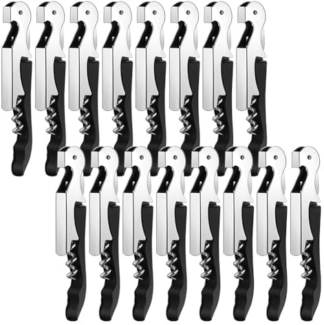 Gokoti Lot de 16 tire-bouchons de voyage noirs pour bouteille de vin