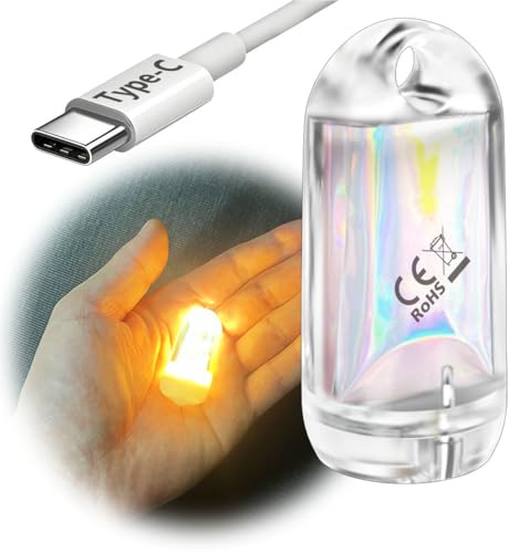 SROOS Mini torcia LED a lanterna, ricaricabile, impermeabile, con portachiavi, piccola torcia LED per campeggio, portatile, magnetica, piccola lampada a bastone (1 pezzo bianco caldo)