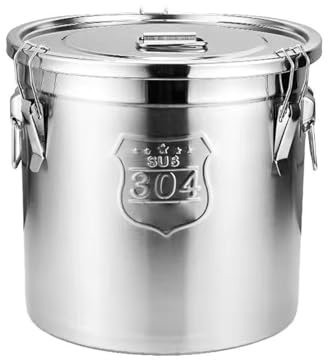 AIZYR Contenitore Ermetico in Acciaio Inossidabile 304 Stock Pot, Vaso di Cottura Resistente con Coperchi Ermetici Contenitore di Stoccaggio degli Alimenti per Riso, Farina, Grano,6L
