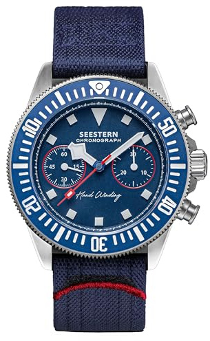 ST1901 40 mm Yacht Racing 445 Blue Sapphire Chronograph Herrenuhr, silber, Armband