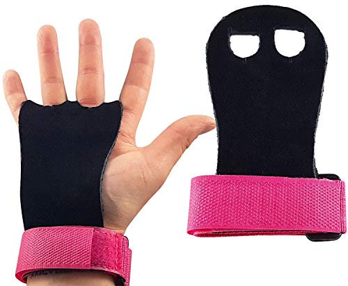 Guantes de Gimnasia | NEGRO/GRIS | X-S-M -L | ✮✮GARANTÍA DE POR VIDA✮✮ - Agarraderas de Entrenamiento para Mano, Palma y Muñeca - Accesorios Deportivos y de Fitness para Niños/Adultos (NEGRO, XS)