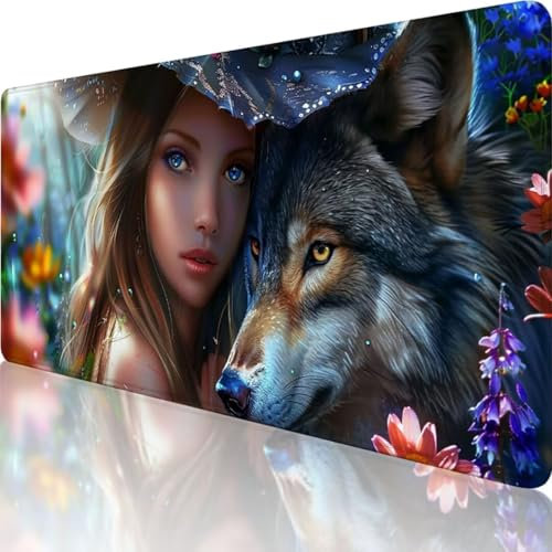 Lila Gaming Mauspad XXL 1000x500 mm Mousepad Frau, Erweiterte Groß Mauspad Schreibtischunterlage mit Vernähte Kanten Design, WassXerdicht Anti-Rutsch für PC, Laptop Büro Desk Mat Deko Geschenke b-7