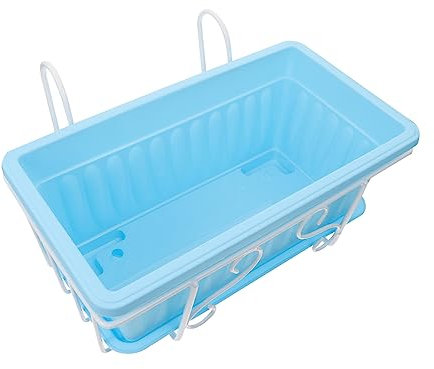 OFFSCH 1 Satz Gemüsetopf umhängelampe pendelleuchte pflanzfass blumenkörbchen Pflanztöpfe für Zimmerpflanzen Pflanzenregal im Freien Blumentopfregal Pflanzentopfschale Plastik Sky-Blue