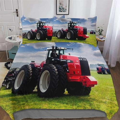AAPZY Traktor Bettwäsche Premium Atmungsaktive Angenehme Bettbezüge, Mit Reißverschluss Für Jungen Mädchen Bettdeckenbezug, 3teilig Bettbezug + Kissenbezug King (220x240cm)