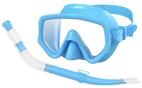 Trockener Schnorchel | Tauchset mit Schnorchel – Gesichtsmaske mit breiter Panoramablicke für Erwachsene für, Inseln und Wassersport