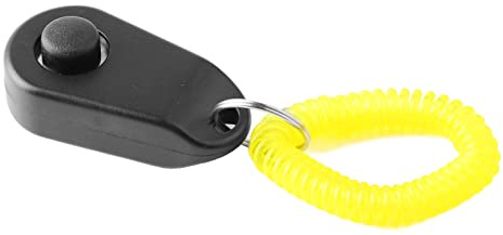 Bonbela Hundetraining Clicker Katze Clicker Pet Trainer Clicker mit Fingerring Design für Hunde Katzen Kompakt Oval Form Abs Material (Schwarz)