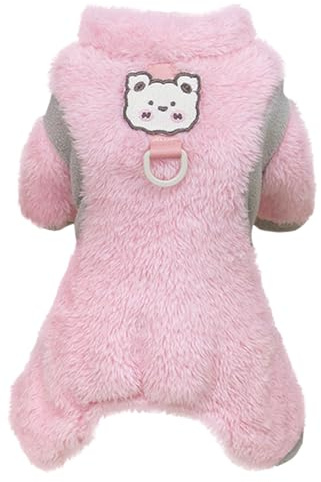 Izefia Hundpullover, kläder, fleece, ull, onesie, vinter, varm, sweatskjorta, 4 ben, overall, pyjamas, färgblock, söt tröja för liten hund, medium, katt