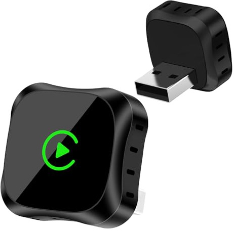 GEEKERA CarPlay Wireless Adapter für Apple, 2025 Upgraded mini Car Play Dongle via USB A/C, Konvertieren von Kabelgebunden zu Kabellos, Plug and Play, Schneller & Stabiler für iPhone IOS 12+, Schwarz
