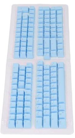 aqxreight Russian 132 Tastatur -Tastaturschlüsselkaps OEM ABS Matte Finish für 61 62 64 68 84 87 104 108 Taste Mechanische Tastaturen (Blau (Silikon))