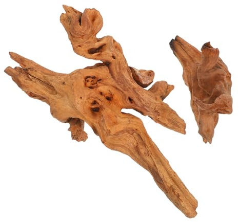 Abaodam 2pcs Natural Driftwood Aquarium Decorations Fish Tank Wood Branches Sturdy Terrarium Ornament for Freshwater Fish Hideout and Reptile Habitat