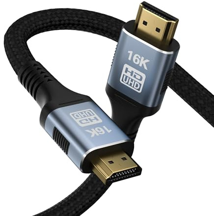 CAKOBLE 16K Cable HDMI 2.2 0.5m, 96Gbps Ultra High Speed Cable HDMI | 16K 12K 10K 8K| 4K@240Hz@480Hz | eARC HDR10+ Dolby Vision/Atmos | HDCP 2.2 | Para Cable hdmi 2.1,PS5, Xbox, Soundbar, PC, Mac