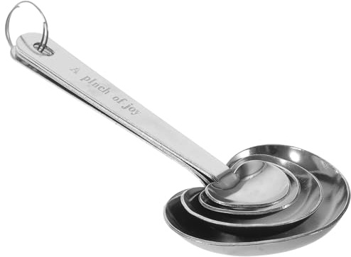 SAFIGLE 4Pcs Stainless Steel Heart-Shaped Measuring Spoon Set with Scale, Tablespoon and Teaspoon for Baking and Cooking, Kitchen Gadgets for Precise Ingredient Measurement