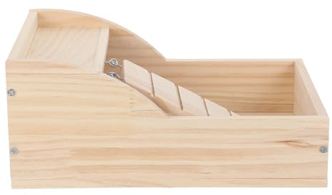 DINHEAROM Hamster Sand Bath Box med Träduschrumsdesign och Klättringsstegar Sandbadkar för Små Djur Hamstrar Gerbiler och Chinchillor Lätt att Rengöra och Främjar Pälsens Hälsa