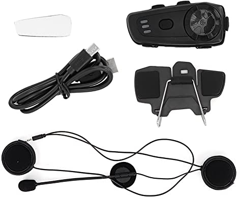 Torvex Interfono Casco Moto, Auricolare Bluetooth M6 e Cuffia Wireless con MP3, Sistema di Comunicazione Impermeabile per Motociclisti, Passeggero e Guida su Strada e Touring