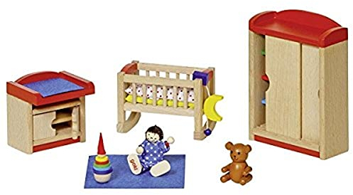 Goki 51905 - Kinderzimmer, 12-teilig, Puppenhausmöbel