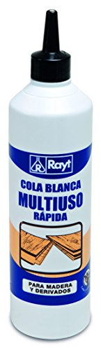 Rayt 036-07 Botellín de cola blanca multiuso rápida para madera, papel, cartón, cerámica y todo tipo de materiales porosos, 500gr
