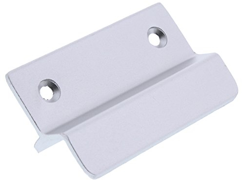 ToniTec Glasfalzgriff mit Steg, Aluminium Balkontürgriff Ziehgriff für Terrassentüren, Fensterbeschlag, einfache Montage im Glasfalz Farbe Weiß