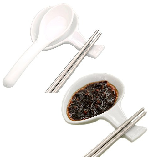 6 Pcs Chinese Fine Porcelain Chopsticks Spoon Fork Rest Holder Knife Holder (Set of 6)