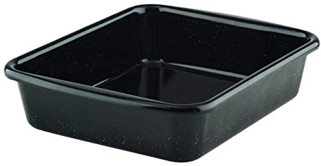 Riess, 0397-022, Minibackofenform, CLASSIC - BACK- UND BRATFORMEN, Maße 24,8 x 20 cm, Höhe 5,5 cm, Emaille, schwarz, Fry-Form, Auflaufform, Bräter, Induktion