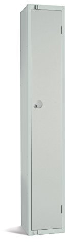 The Products Store - Single Door Compartment Locker Made With Durable & Reinforced Steel - For School, Work & Gym With Two Keys For Easy Access (H.1800 x W.300 x D.300) - MID Grey