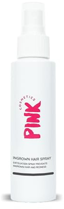 PINK Ingrown Hair Spray Solution - Ideal nach Waxing, Sugaring und Rasur - Bei eingewachsenen Haaren und Rasurbrand - Geeignet für den gesamten Körper insbesondere Gesicht, Achseln und Intimbereich
