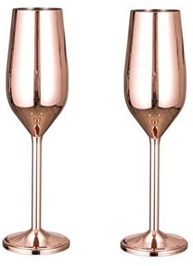 JSY Acero Inoxidable Champagne Glass Goblet Gota Resistente 200ml Vino espumoso Vidrio de la Boda Copa de Vino Dulce hogar Copa de Vino Juegos de cata (Color : A)