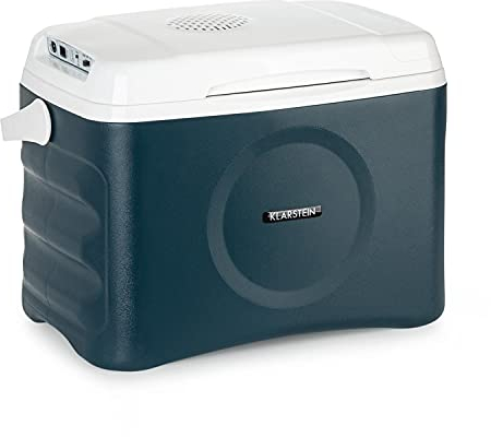 Nevera eléctrica Klarstein BeerBelly 21 - 21 L, 3 conexiones: 230 V, 12 V, encendedor y USB, para coche, para coche, camión, camping, enchufe, azul