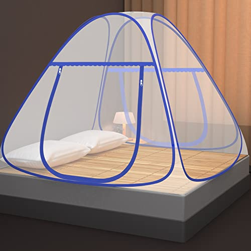 Faburo Plegable Mosquitera Cama(200 * 200 * 150 cm), Plegable Mosquitera Tienda, Mosquiteras Desplegables para Camas Dobles
