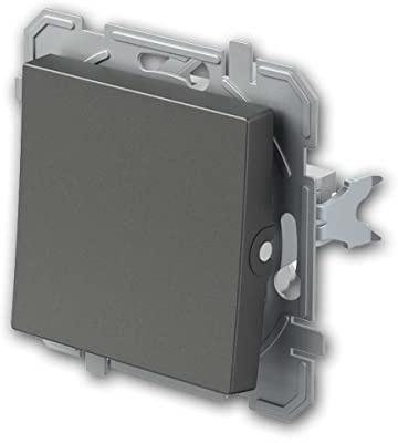 Interruptor basculante LOGIQ, antracita, sin marco, terminales enchufables, diseño universal, adecuado para cajas de pared hueca y cajas de interruptores empotradas