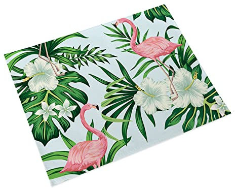 Manteles Individuales Verde Esmeralda Blanca Salvamanteles Individuales Algodón Lino Lavable Individuales Mesa Resistente al Calor Bajoplatos Tapetes para Mesa Bajoplatos 30x45cm 2 Pcs