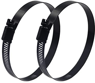 BESTYCHAO 2pcs 8 pouces pince de tuyau noir en acier inoxydable pince de tuyau à engrenage à vis sans fin réglable 194-216mm pinces de conduit pour tuyau, plomberie et Tube (noir)