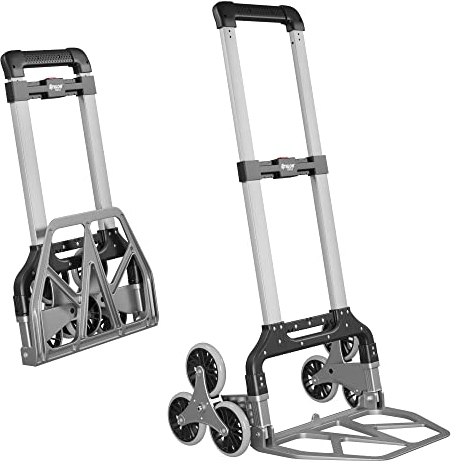 ATHLON TOOLS Treppensteiger-Sackkarre bis 100kg - XXL - klappbar - aus Aluminium - extra Langer Griff 110 cm - große breite Lade-Schaufel - Schwerlast Treppensackkarre - Modell 2025