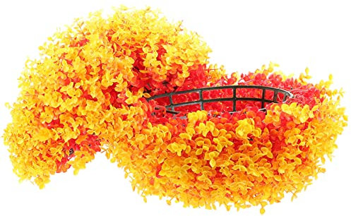 Artificial Plant Topiary Ball Eucalyptus Leaves Garden Spheres 35cm Decorative Faux Boxwood Balls Plants for Backyard Porch Patio Wedding Garden Orange