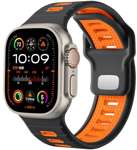 CeMiKa Compatible with Apple Watch Straps Ultra 3/Ultra 2/Ultra 49mm 46mm 45mm 44mm 42mm Men, 26mm Adjustable Silicone Sport Loop Replacement Bands for iWatch Series 11 10 9 8 7 6 5 4 SE 3 2 1