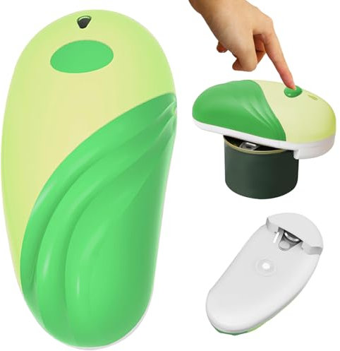 Electric Can Opener for Any Can Sizes Handfood-Safe Jar Opener Automatic Can Opener Portable Battery Operated Can Openers with Smooth Edge Green