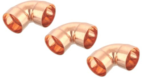 QUARKZMAN 3 Stück 38mm Kupferrohr Bogen, Pressfitting Kupfer mit Dichtungen für Trinkwasser und Gasleitungen