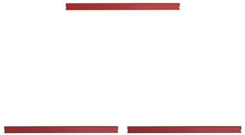 DONAU Universal Klemmschienen / 10 Stück/Klemmschiene DIN A4/ 4mm für circa 40 Blatt/Klemmleiste für Sichtschutzstreifen/Befestigungs-clips/PVC Kunststoff/Rot (Packung mit 3)