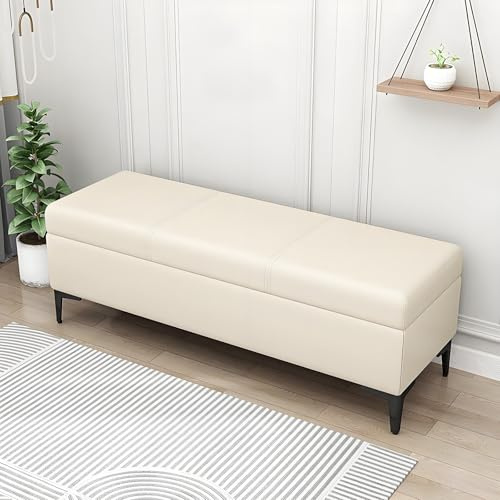 Sitzbank, Sitzbank Mit Stauraum, Sitzbank Mit Stauraum Für Schlafzimmer, Ottomanische Bank Mit Stauraum, Gepolsterte Sitzbank Mit Stauraum Und Sitzgelegenheit Für Schlafzimmer, Wohnzimmer.(Off-white,7