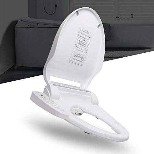 OUKANING Bidet Siège de toilette électrique avec fonction douche 510 x 390 x 145 mm – 32 ℃ à 48 °C – Siège de toilette électrique avec fonction douche Siège de toilette pour toilettes