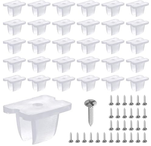 30 Stück Led Strip Halterung,Led-Lichtstreifenclips,Wasserdichter Led Streifen Befestigungsclips,Lichterketten Led Strip Befestigung,Durchscheinend Zubehör Mit Schrauben,für Montage Light Beleuchtung